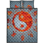 Fire Yin Yang Chinese Zodiac Print Quilt Bed Set