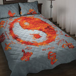 Fire Yin Yang Chinese Zodiac Print Quilt Bed Set