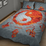 Fire Yin Yang Chinese Zodiac Print Quilt Bed Set