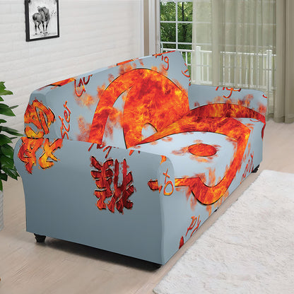 Fire Yin Yang Chinese Zodiac Print Sofa Cover