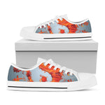 Fire Yin Yang Chinese Zodiac Print White Low Top Shoes