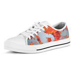 Fire Yin Yang Chinese Zodiac Print White Low Top Shoes