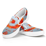 Fire Yin Yang Chinese Zodiac Print White Slip On Shoes
