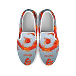 Fire Yin Yang Chinese Zodiac Print White Slip On Shoes