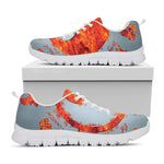 Fire Yin Yang Chinese Zodiac Print White Sneakers