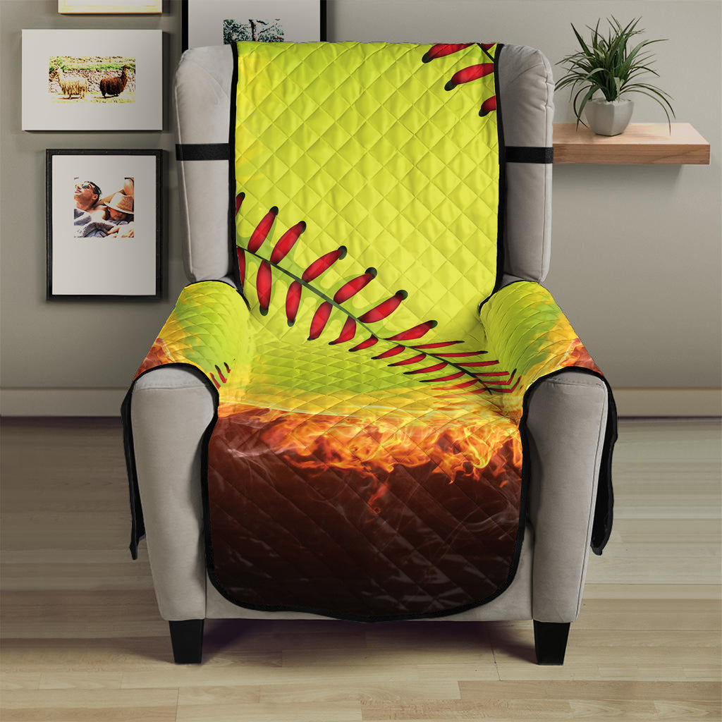 Fireball Softball Print Armchair Protector