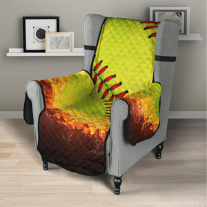 Fireball Softball Print Armchair Protector