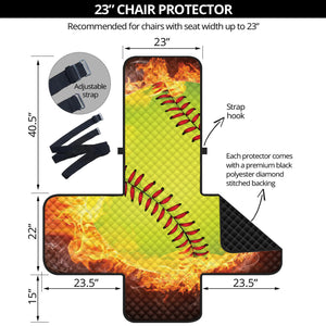 Fireball Softball Print Armchair Protector