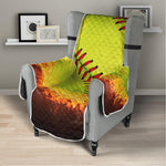 Fireball Softball Print Armchair Protector