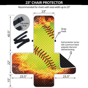 Fireball Softball Print Armchair Protector