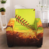 Fireball Softball Print Armchair Slipcover