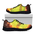 Fireball Softball Print Black Running Shoes