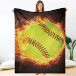 Fireball Softball Print Blanket
