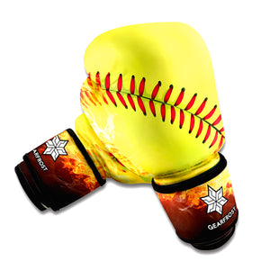 Fireball Softball Print Boxing Gloves