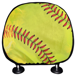 Fireball Softball Print Car Headrest Covers