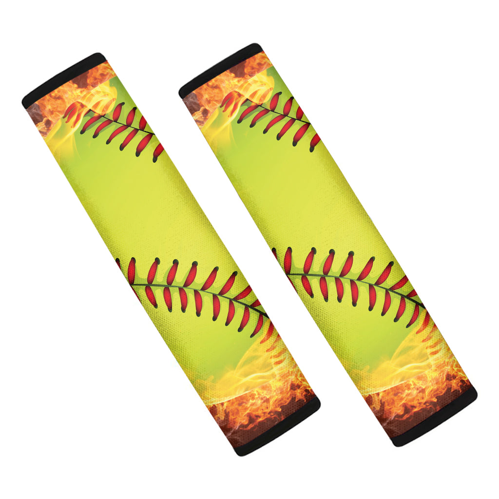 Fireball Softball Print Car Seat Belt Covers