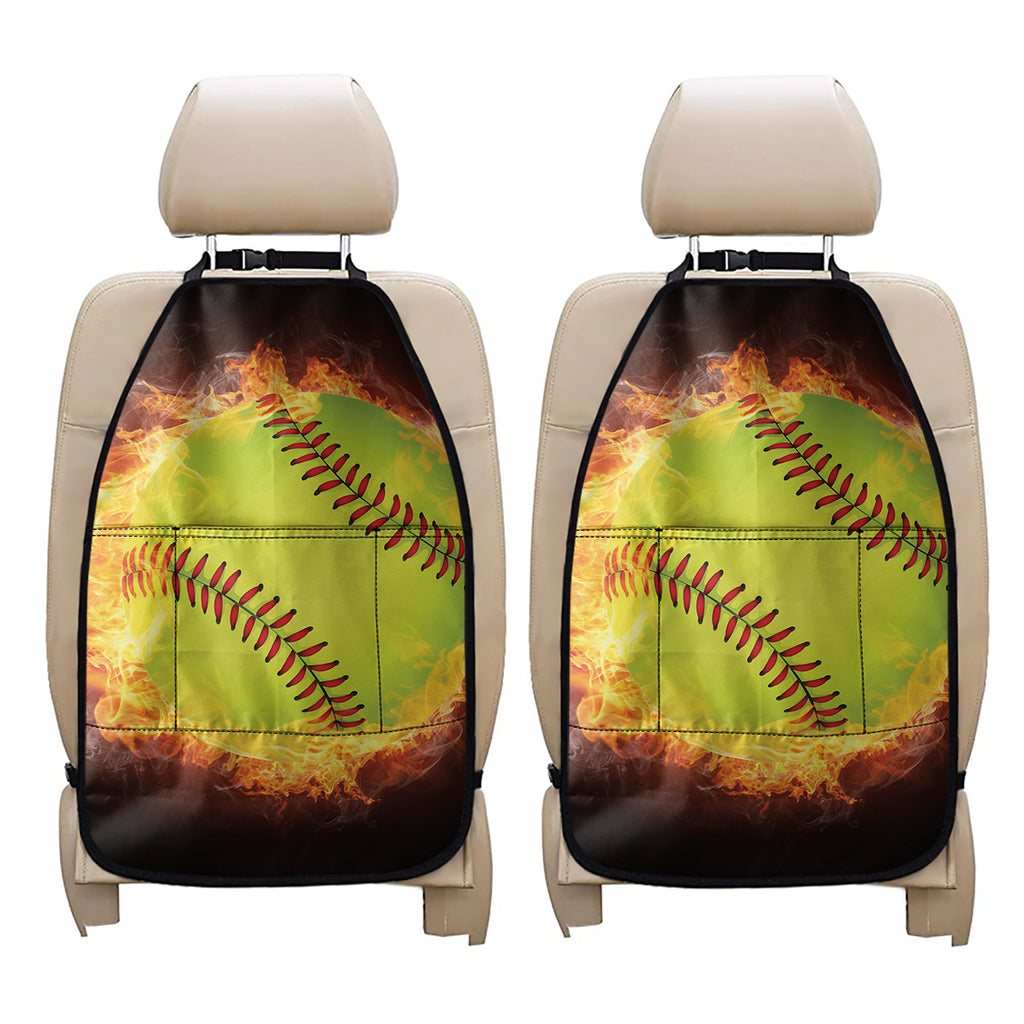 Fireball Softball Print Car Seat Organizers