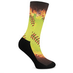 Fireball Softball Print Crew Socks