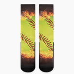 Fireball Softball Print Crew Socks