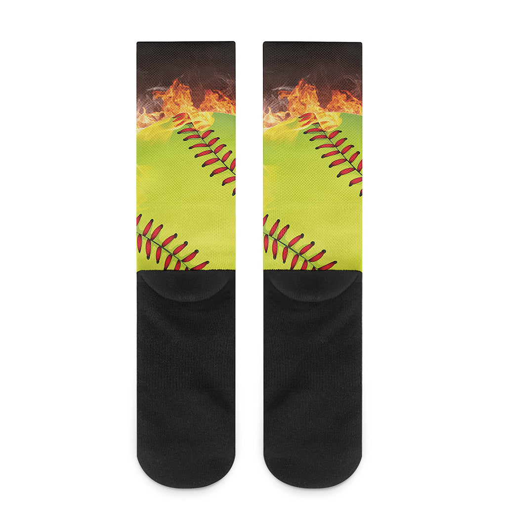 Fireball Softball Print Crew Socks