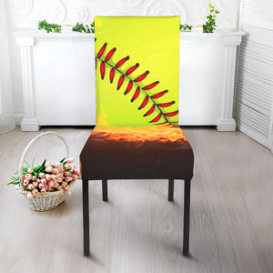 Fireball Softball Print Dining Chair Slipcover