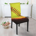 Fireball Softball Print Dining Chair Slipcover