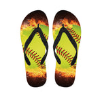 Fireball Softball Print Flip Flops