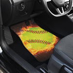 Fireball Softball Print Front and Back Car Floor Mats