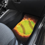 Fireball Softball Print Front and Back Car Floor Mats