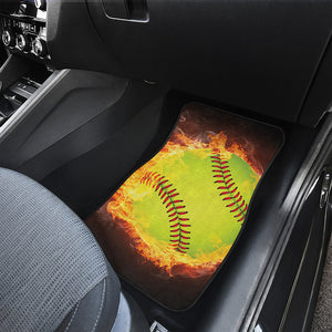 Fireball Softball Print Front Car Floor Mats