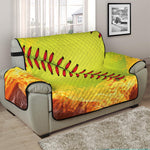 Fireball Softball Print Half Sofa Protector