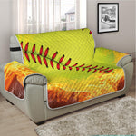 Fireball Softball Print Half Sofa Protector