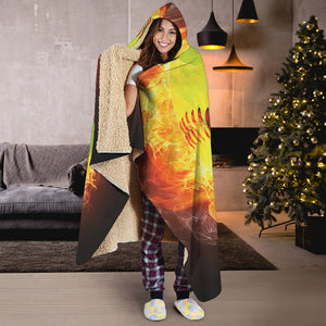 Fireball Softball Print Hooded Blanket