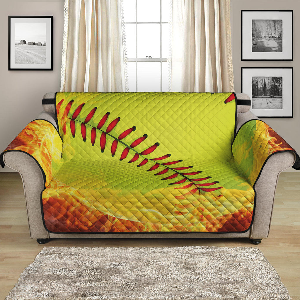 Fireball Softball Print Loveseat Protector