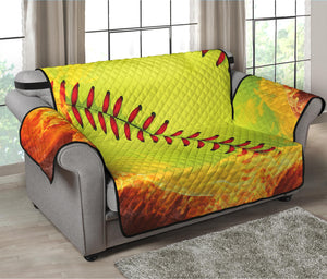 Fireball Softball Print Loveseat Protector