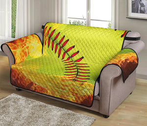 Fireball Softball Print Loveseat Protector