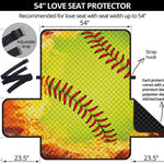 Fireball Softball Print Loveseat Protector