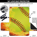 Fireball Softball Print Loveseat Protector