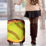 Fireball Softball Print Luggage Cover