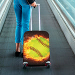 Fireball Softball Print Luggage Cover