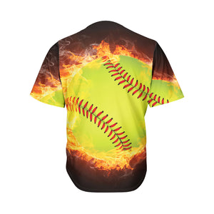 Fireball Softball Print Men's Baseball Jersey