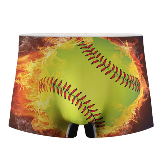 Fireball Softball Print Men's Boxer Briefs