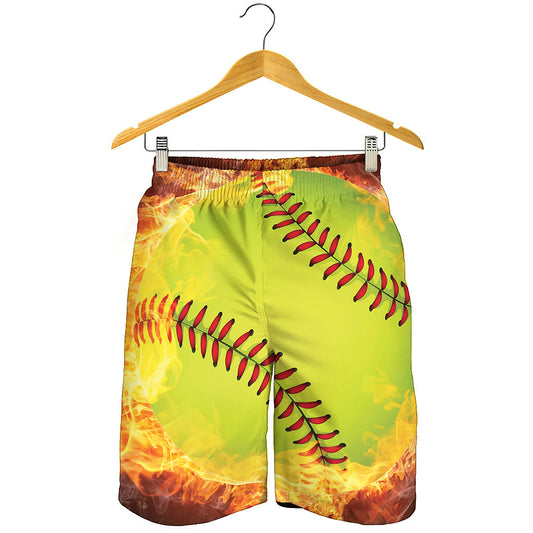 Fireball Softball Print Men's Shorts