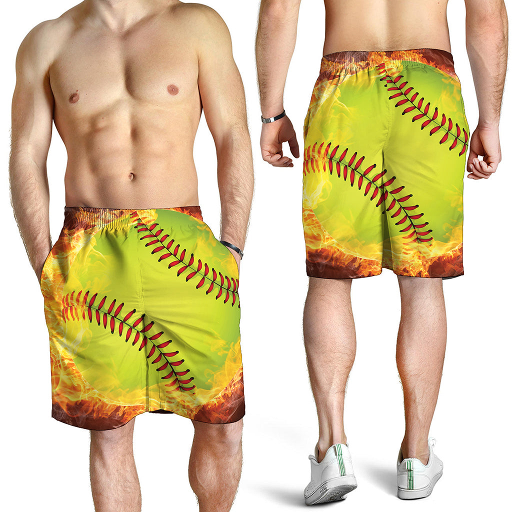 Fireball Softball Print Men's Shorts