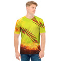 Fireball Softball Print Men's T-Shirt