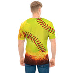 Fireball Softball Print Men's T-Shirt