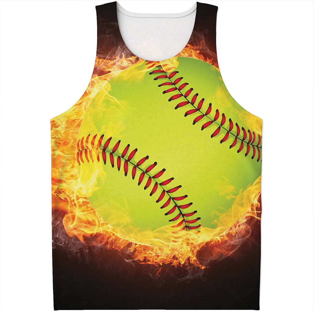 Fireball Softball Print Men's Tank Top