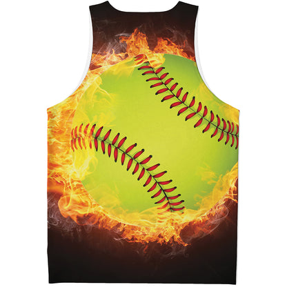Fireball Softball Print Men's Tank Top