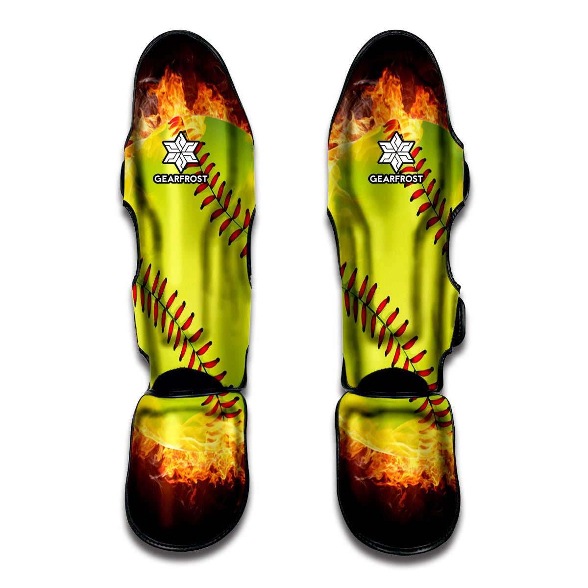 Fireball Softball Print Muay Thai Shin Guard