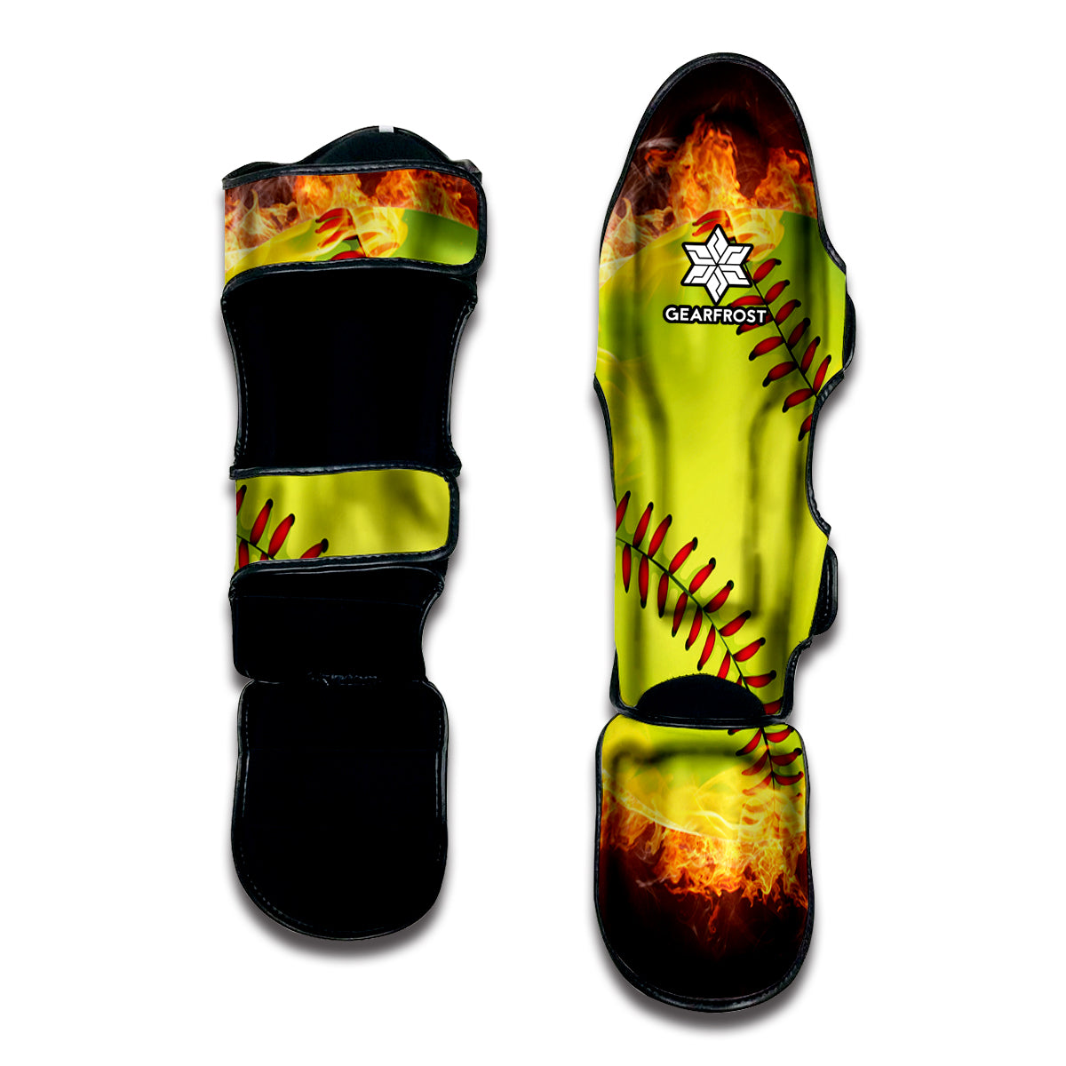 Fireball Softball Print Muay Thai Shin Guard